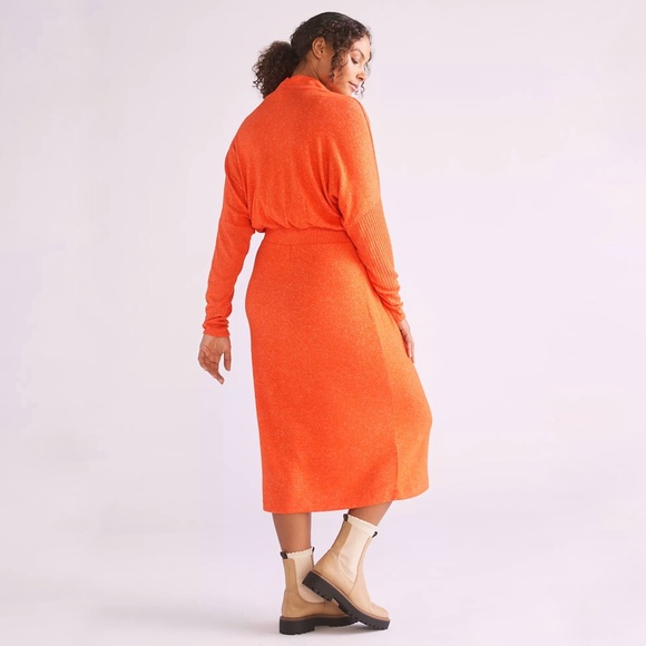 NWT Daily Practice by Anthropologie Draped Cowl Neck Maxi Dress Candy Red Orange - Picture 9 of 11